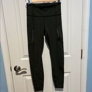 Athleta Rainier Tights (green, cold weather)